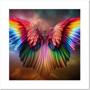 Rainbow wings Posters and Art